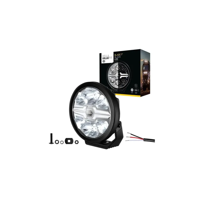Precio Rebajado Faro LED 7" Homologado Blade Negro - Luz de Posición Blanca y Largo Alcance R10, R149, R148, 25 Puntos 1FJ 357 198-041 - Hella