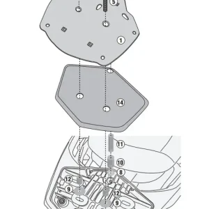 Adaptador parrilla SYM Joyride 300 (22 >) Popular