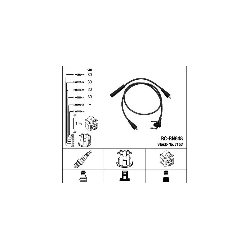 Entrega Rápida NGK 7153 Juego de cables de encendido