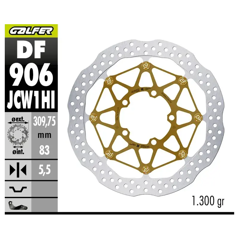 Rebajas Disco de freno Galfer W Floatech 310X5,5mm Kashima (Cometicion uso exclusivo)
