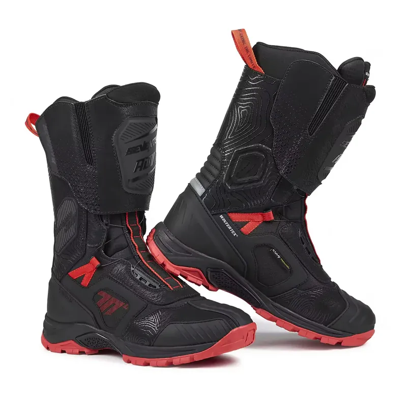 Popular SEVENTY SD-BA6 STELVIO HIGH Botas De Moto Unisex Para Aventura Negro/Rojo T36