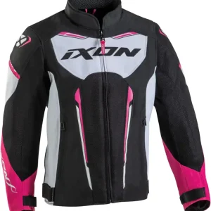 Precio Rebajado IXON STRIKER AIR L Niños Textil Moto Chaqueta Negro, Blanco Fucsia 6 Years