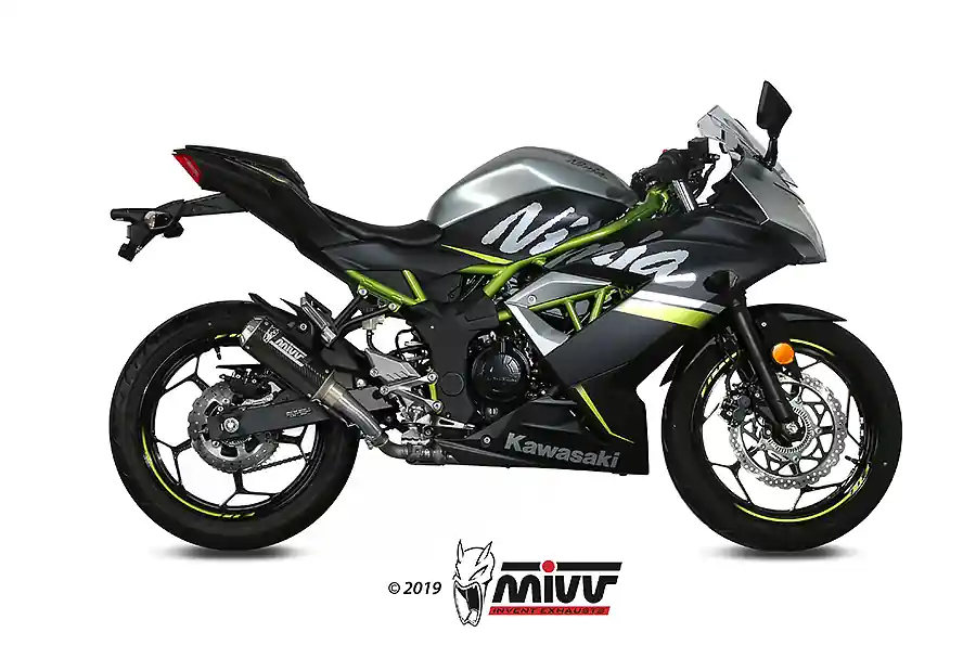 A Buen Precio Escape Mivv Slip-On Mk3 carbono Kawasaki Ninja 125 / Z125 2019-24