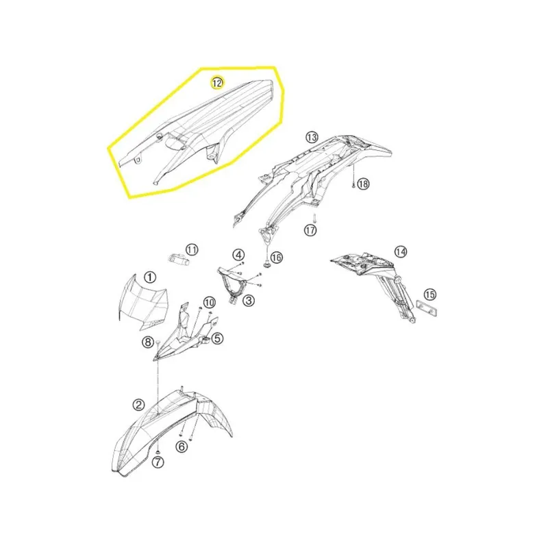 HUSABERG GUARDABARROS TRASERO FE-TE 125-250-350-450-501 8130801300068B Precio De Oferta