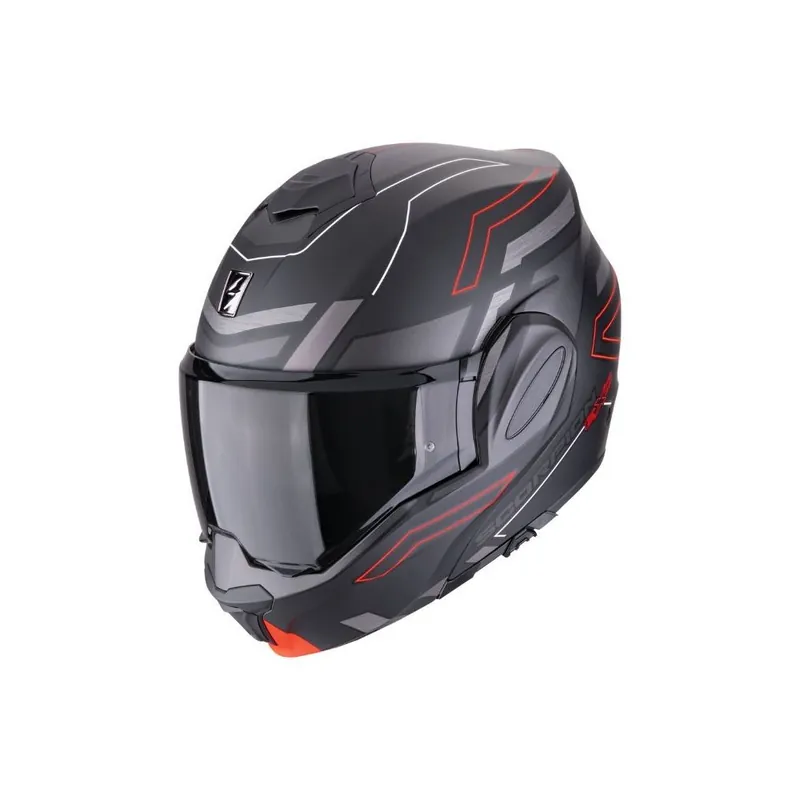 Marca Reconocida SCORPION EXO-TECH EVO TEAM MATT BLACK - SILVER - RED (118-457-262) L