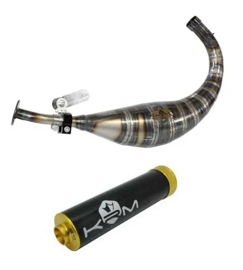 TUBO ESCAPE COMPLETO DERBI E3 80 / 90 C.C. ALUMINIO NEGRO ORO KRM R: DEO Envío Exprés