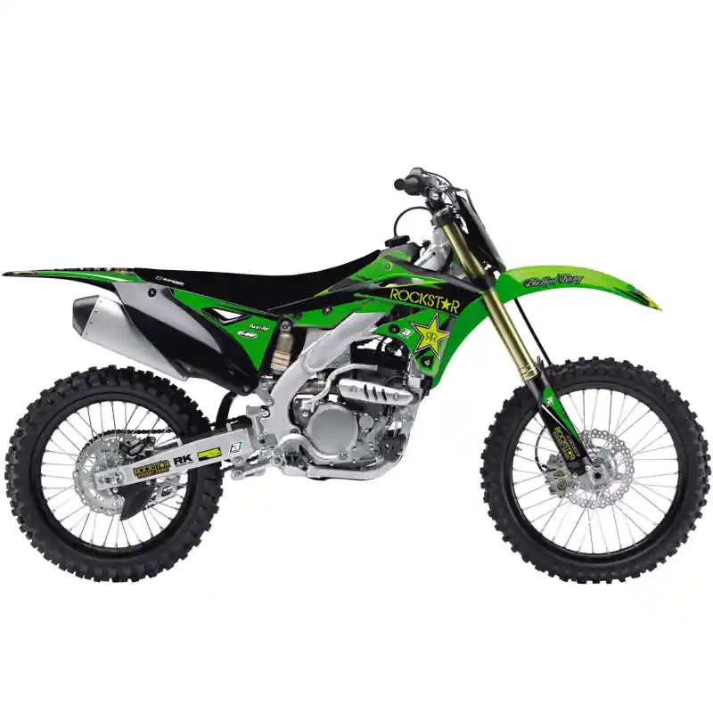 Kit Adhesivos Blackbird Rockstar Energy con Funda de Asiento Kawasaki KX 250 F 13-16 Popular